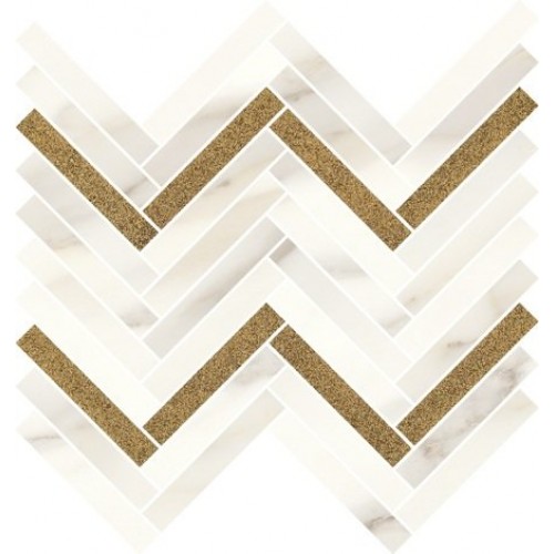 Paradyz Мозаика Calacatta Sparkle Gold Mozaika Polysk 