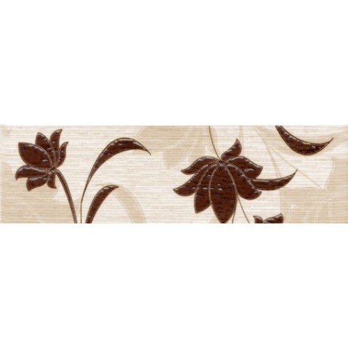 Terracotta.pro Бордюр Laura Flowers шоколадный 5,7x20 LR-B1-CH