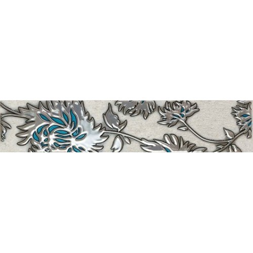 Tubadzin Бордюр Gris Listwa flower turkus 7,4x36 