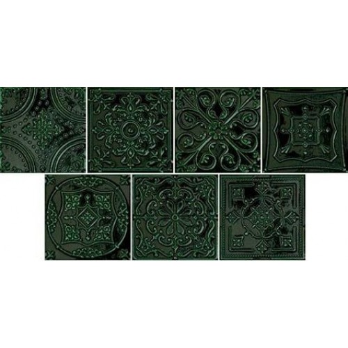 Tubadzin Декор Tinta green (микс из 7-ми рисунков) 14,8x14,8 