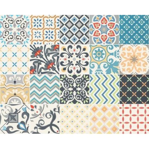 Tubadzin Декор Unit Plus Patch White (микс из 20-ти рисунков) 22,3x22,3 