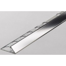 Декоративный профиль Угловой для плитки алюминиевый хром 1x250
