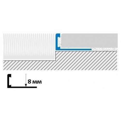 Profilitec Декоративный профиль Trimec TR80 Aluminium Silver (Алюминиевое серебро) 0,8x270 TR80AS270