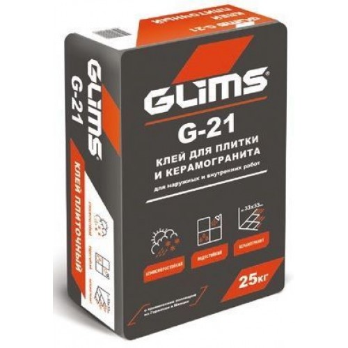 Glims Клей G-21 для плитки и керамогранита 25 кг 