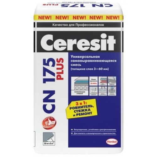 Ceresit CN 175 Универсальная самовыравнивающаяся смесь (от 3 до 60 мм) 25 кг 