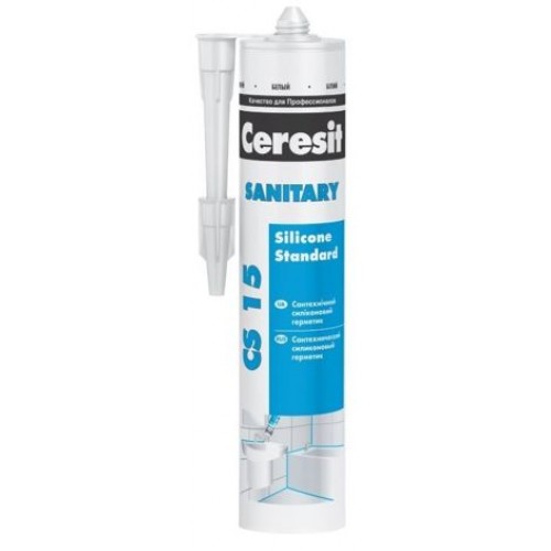 Ceresit CS 15 Санитарный силиконовый герметик, прозрачный (0,28 л) 