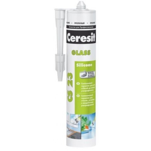 Ceresit CS 23 Силиконовый герметик для стекла и аквариумов, прозрачный (0,28 л) 