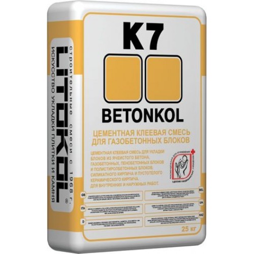 Litokol Клей BETONKOL K7 для кладки бетонных блоков и кирпича (25 кг) 