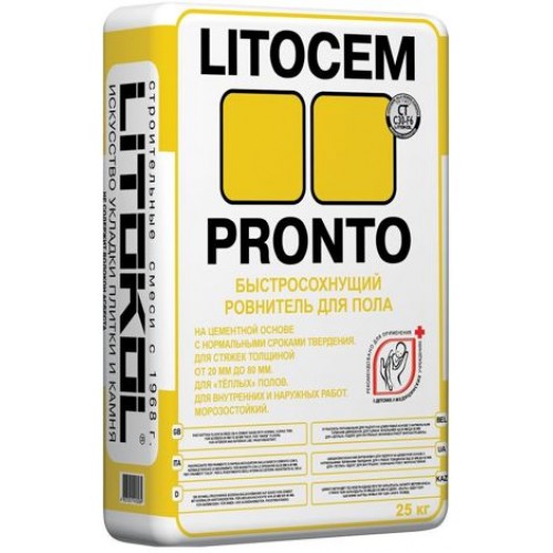 Litokol LITOCEM PRONTO Ровнитель для пола быстросохнущий 25 кг 