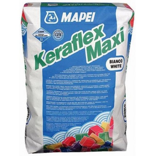Mapei Клей Keraflex Maxi на цементной основе для керамической плитки и камня, белый (25 кг) 