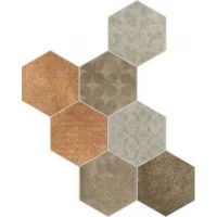 Керамогранит Riabita il Cotto Fabric Esagona Mix Natural (Classic, Feng Shui, Minimal, Natural) 24x27,7