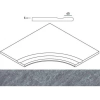 Угол Genesis X2 Jupiter Silver Бортик с выемкой закругленный 30 60x60