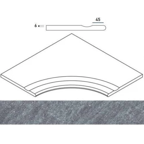 Italon Угол Genesis X2 Jupiter Silver Бортик с выемкой закругленный 30 60x60 620090000603