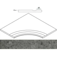 Угол Genesis X2 Saturn Grey Бортик с выемкой закругленный 30 60x60