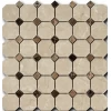 Art&Natura Мозаика Octagon Pattern Botticino Fiorito/Dark Imperator 1,5х1,5 4,9х4,9