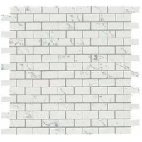 Мозаика Marvel Stone Carrara Pure Mosaico Lappato Burattato 1,7x3,5