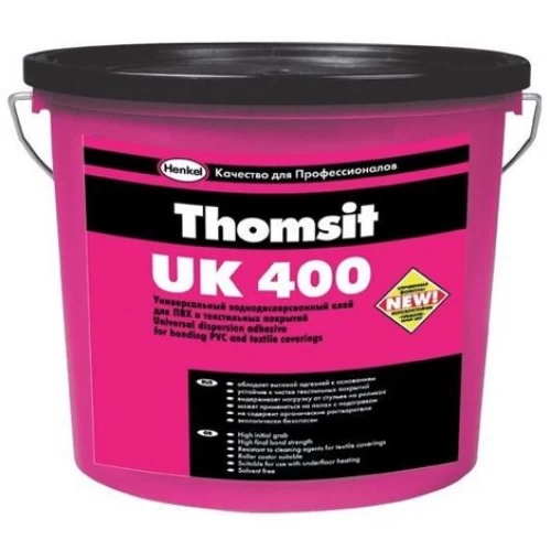 Ceresit Клей Thomsit UK 400 Универсальный водно-дисперсионный для текстильных и ПВХ покрытий (3 кг) 