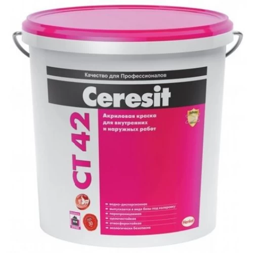 Ceresit CT 42 Акриловая краска для наружных и внутренних работ, группа A (15 кг) 