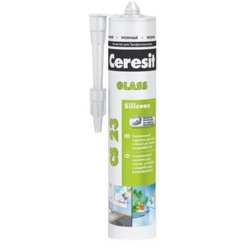 Ceresit CS 23 Силиконовый герметик для стекла и аквариумов, прозрачный (0,28 л) 