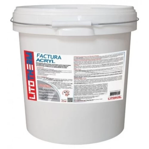 Litokol LITOTHERM Factura Acryl Декоративная акриловая штукатурка Шуба, фракция 1,5 мм, белый (25 кг) 