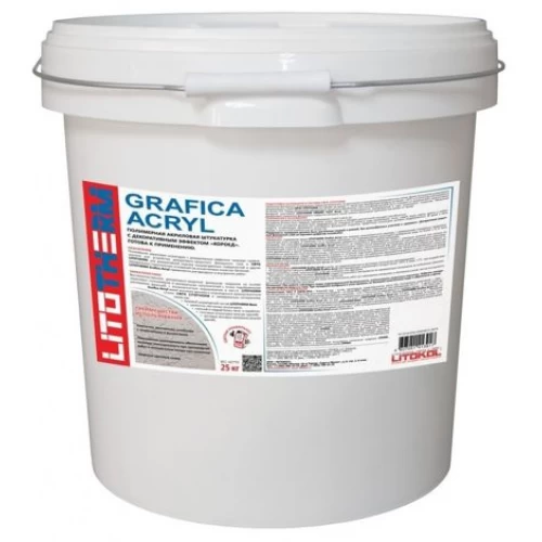 Litokol LITOTHERM Grafica Acryl Декоративная акриловая штукатурка Короед, фракция 2,5 мм, колерованная (25 кг) 