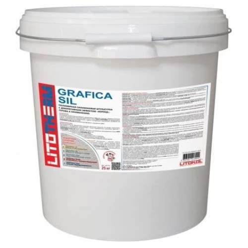 Litokol LITOTHERM Grafica Sil Декоративная силиконовая штукатурка Короед, фракция 2,5 мм, белая (25 кг) 